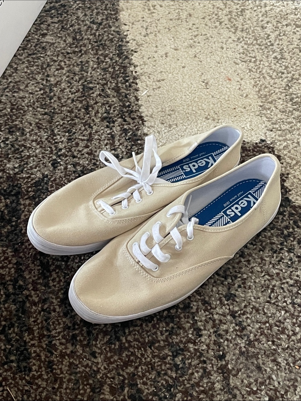Keds Women's Canvas Sneakers in Cream and White Size 11 Wide